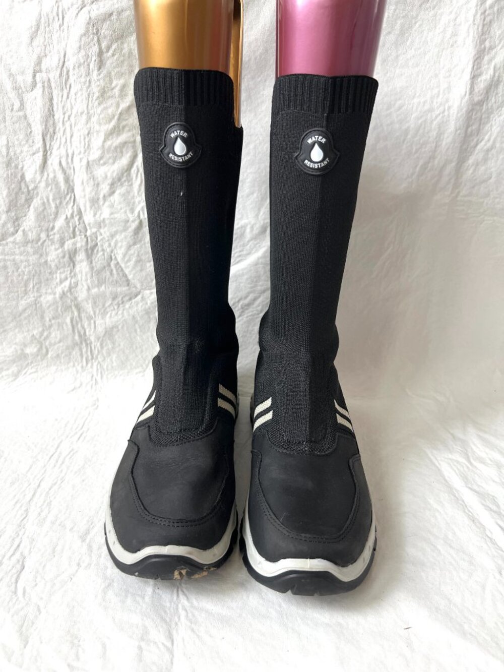 Santana Canada winter boots black knit sock 40 9 Terri Lea water resistant - Picture 2 of 12